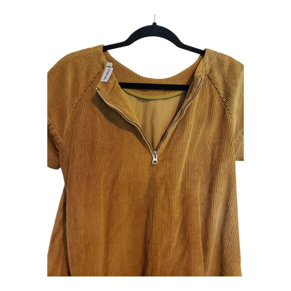 The Odells Anthropologie Corduroy Tent Mini Dress Size Small Cotton Tan Beige - Picture 7 of 12